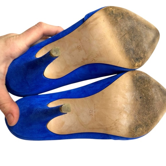 Madewell Mira Blue Suede Pointed Toe Pumps Heels Size 8.5 - Picture 9 of 10